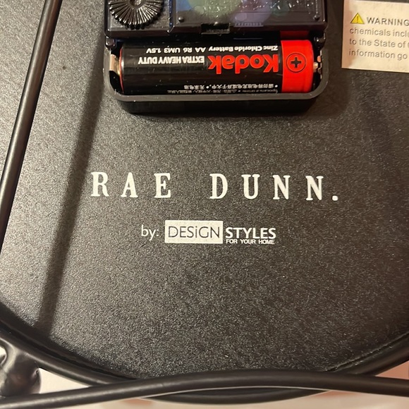 Rae Dunn Desk Clock 8" DIA., working, keeps good time. - Picture 4 of 5